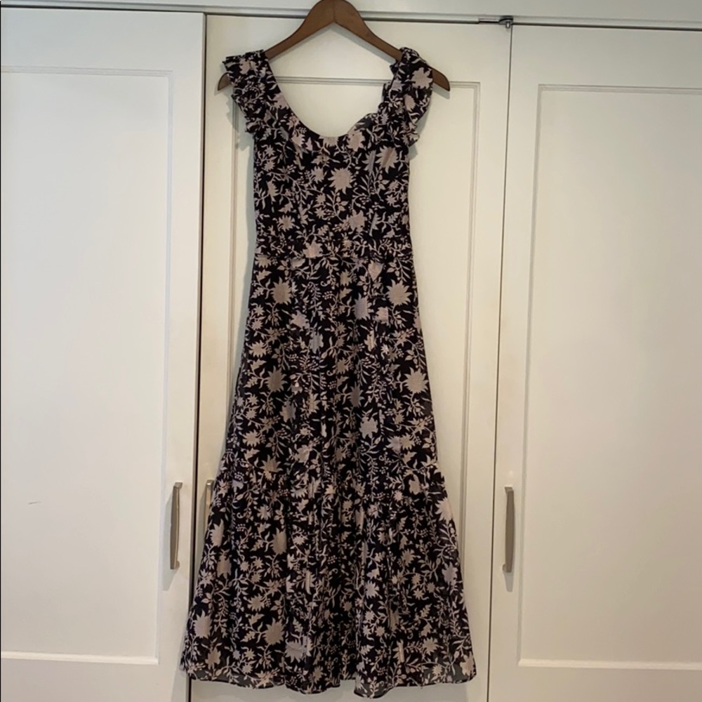 Ulla Johnson long black flowered dress